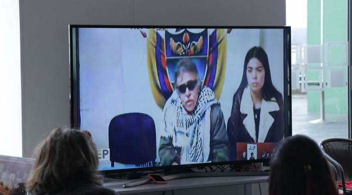 Jesús Santrich, por videoconferencia, ante la JEP
