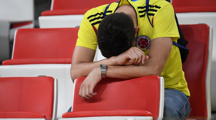 Un hincha de la Selección Colombia en el Spartak Stadium de Moscú Un hincha de la Selección Colombia en el Spartak Stadium de Moscú