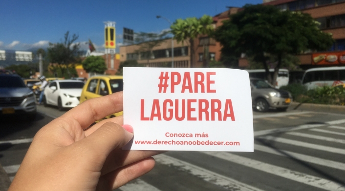 Con el numeral #PareLaGuerra el colectivo social No Matarás se movilizó en redes sociales.