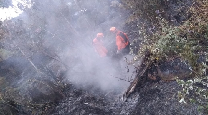 Incendio forestal en zona rural de Suárez, Tolima.
