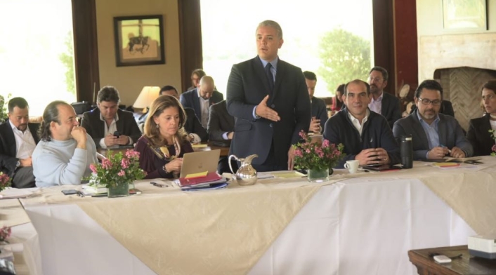 Presidente Iván Duque reunido con sus ministros