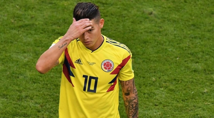 James Rodríguez lamentándose