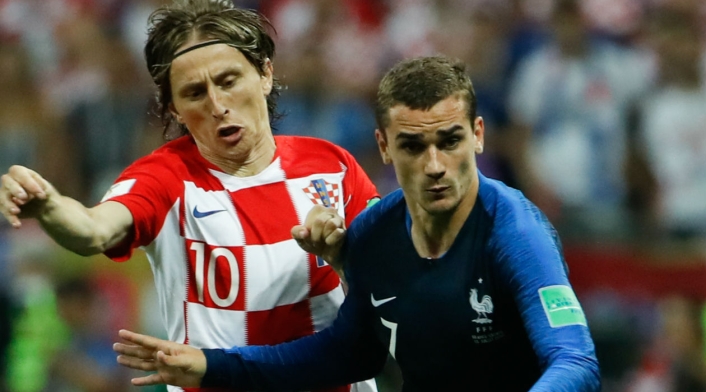 Luka Modric y Antoine Griezmann con Croacia y Francia en la final de Rusia 2018