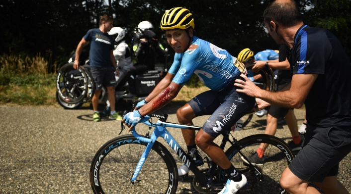 Movistar da a conocer parte médico de Nairo Quintana tras su caída en el Tour