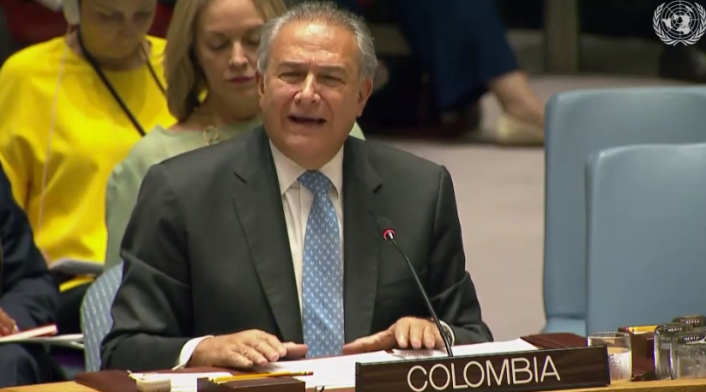 Vicepresidente Óscar Naranjo en Consejo de Seguridad de la ONU.