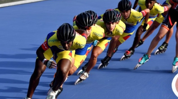 Selección Colombia en el Mundial de Patinaje de Carreras que se disputó en Holanda