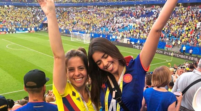 Paulina Vega apoyando a la Selección Colombia en Rusia