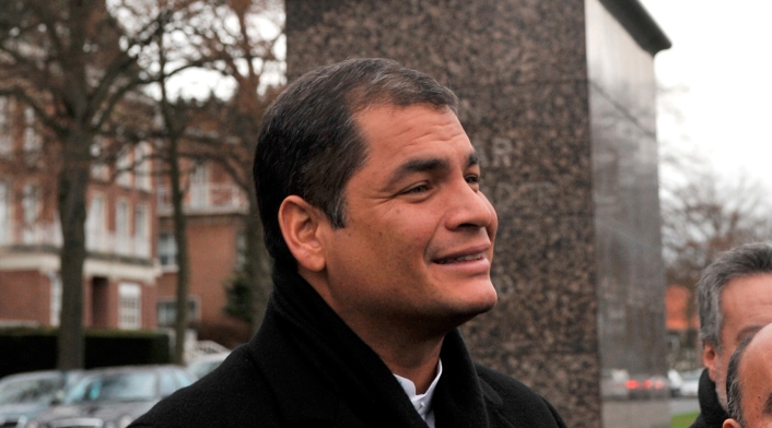 Rafael Correa, expresidente de Ecuador, el 26 de noviembre de 2009 en Bruselas (Bélgica)