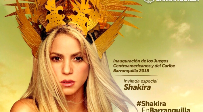 Shakira anunciando su presentación en los Juegos Centroamericanos y del Caribe 2018 Barranquilla 2018
