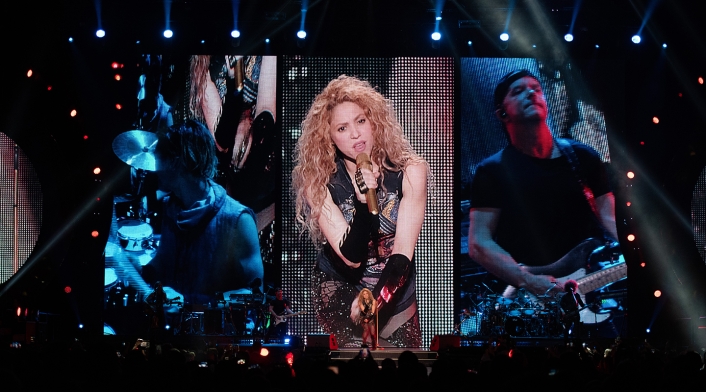 Shakira, durante su concierto "El Dorado World Tour"