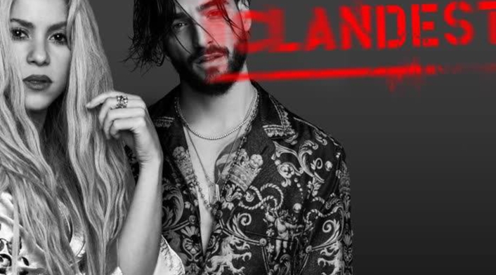 Shakira y Maluma en el afiche promocional de Clandestino