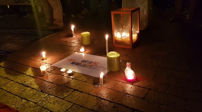 Protestas por el asesinato de líderes sociales en Colombia.