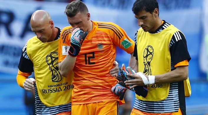 Willy Caballero, Franco Armani y Nahuel Guzmán