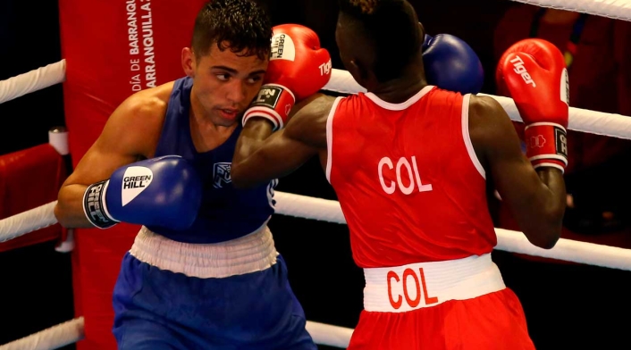 Yuberjen Martínez de Colombia y Oscar Collazo de Puerto Rico se enfrentan en los Juegos Centroamericanos y del Caribe Barranquilla 2018