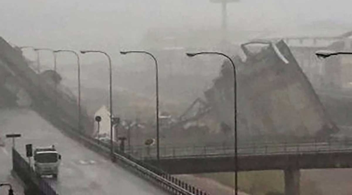 Puente en Génova se derrumba dejando al menos 11 muertos Puente en Génova se derrumba