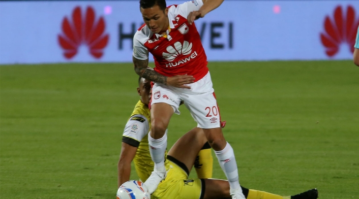 Luis Manuel Seijas, de Santa Fe, anotador del 2-0 ante Alianza Petrolera