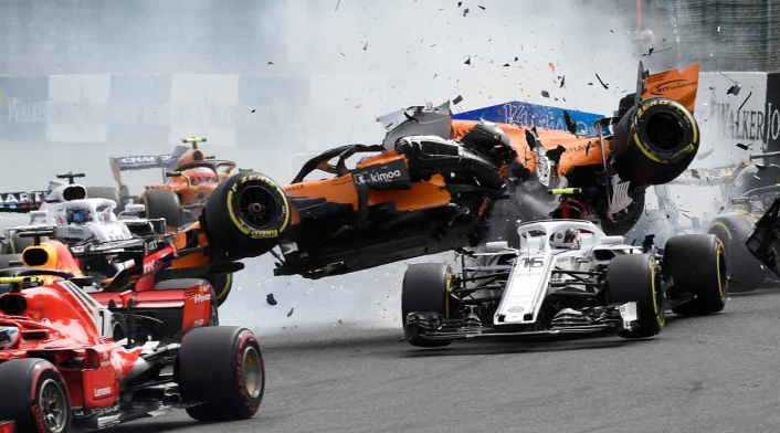 Impactante accidente de Fernando Alonso en el Gran Premio de Bélgica de Fórmula 1
