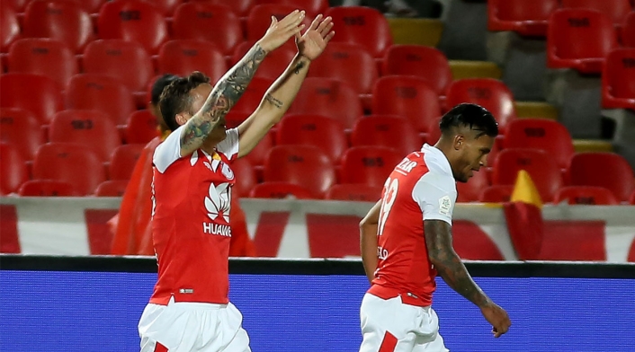Luis Manuel Seijas celebró el segundo gol de Santa Fe ante Alianza