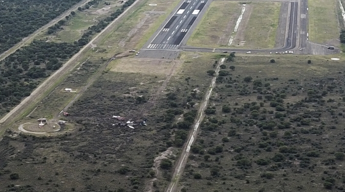 Zona del accidente de avión en Durango, México