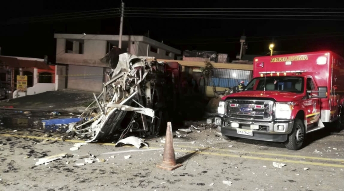 Bus accidentado en Ecuador.