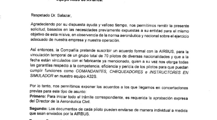 Avianca contratación pilotos