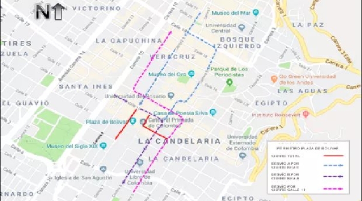 Cierres en Plaza de Bolívar por consulta anticorrupción