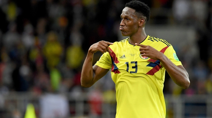 Yerry Mina con la Selección Colombia en Rusia 2018