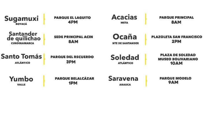 Estas son las ciudades y horarios donde se realizará la manifestación