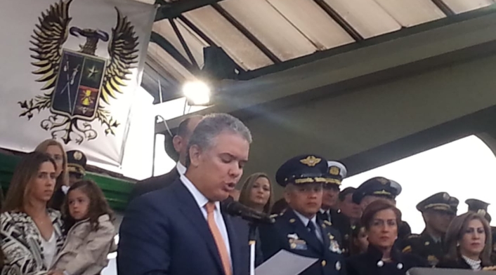 Ceremonia reconocimiento de tropas por parte del presidente Duque