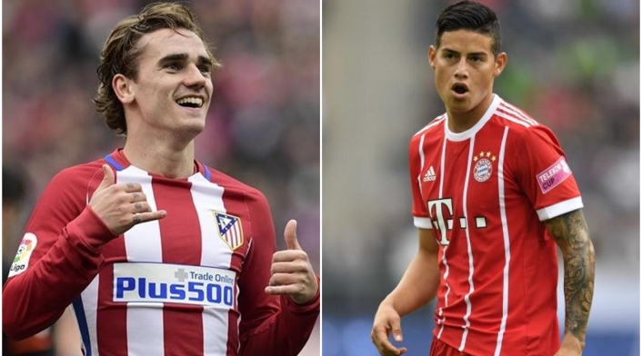 Antoine Griezmann y James Rodríguez