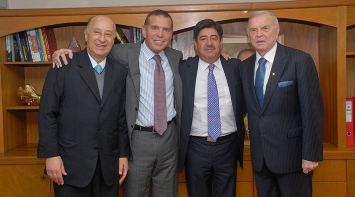 Juan Ángel Napout, Marco Polo del Nero, Luis Bedoya Giraldo y José Maria Marín