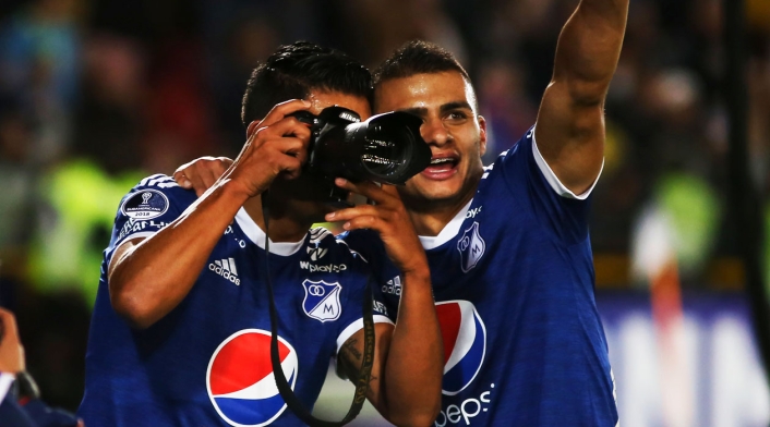 David Macálister Silva y su curiosa celebración con Millonarios en la Copa Sudamericana
