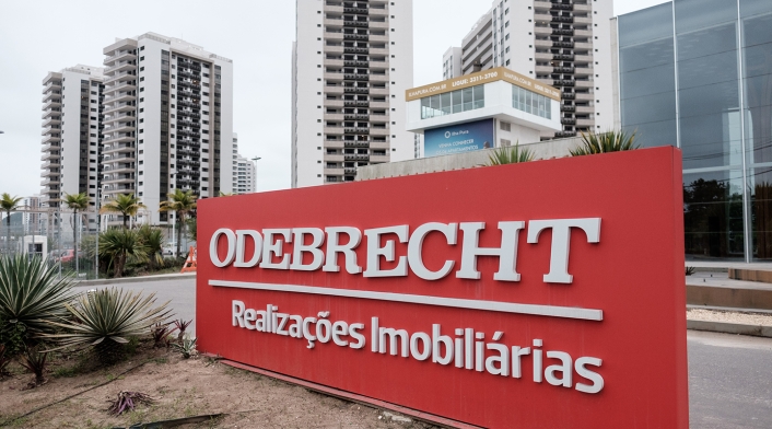 Una valla de Odebrecht en Río de Janeiro (Brasil)