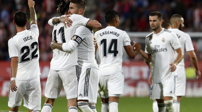 Jugadores del Real Madrid celebrando un gol