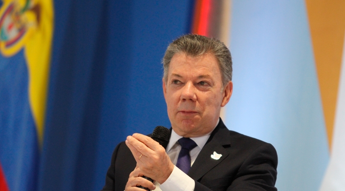 El presidente Juan Manuel Santos en Bogotá