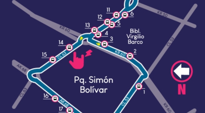 Ruta de Sitp para Rock al Parque.