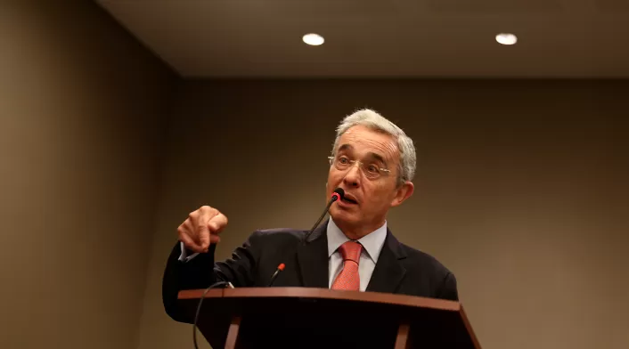 El senador Álvaro Uribe, en Bogotá