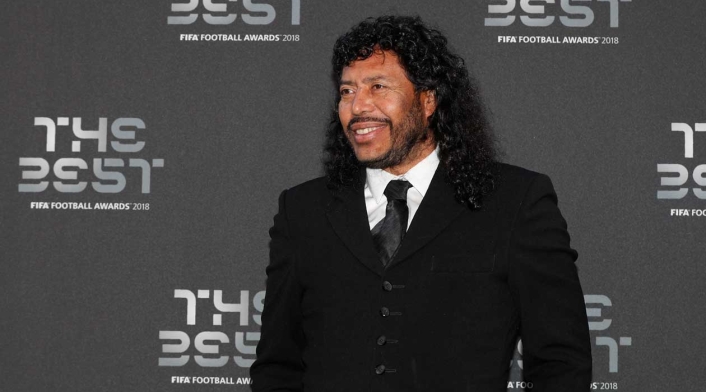 René Higuita antes de iniciar la gala de los premios The Best organizada por la FIFA