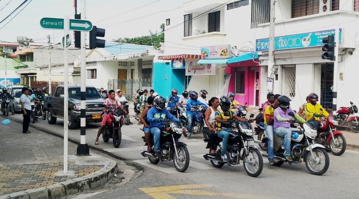 Motocicletas en las calles de Sincelejo