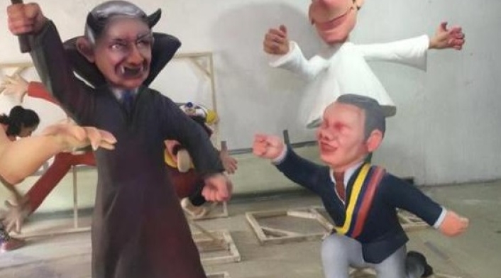 Las imágenes de Duque y Uribe que iban a ser exhibidas en la Feria de Bucaramanga Las imágenes de Duque y Uribe que iban a ser exhibidas en la Feria de Bucaramanga