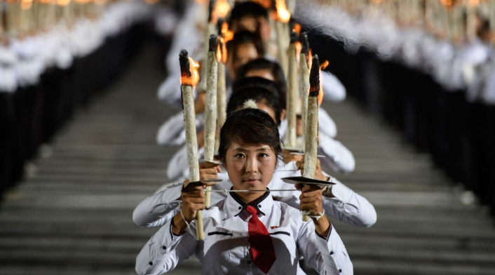 Desfile en Corea del Norte por el aniversario 70 de ese país