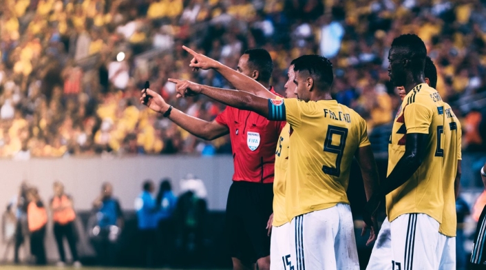 Radamel Falcao durante partido amistoso de Colombia contra Argentina