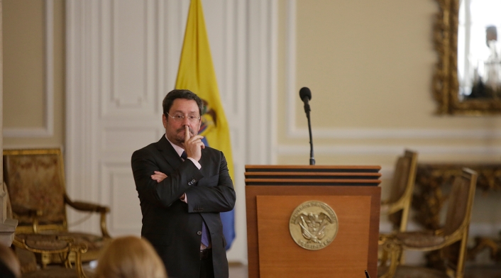 Francisco Santos, embajador de Colombia en Estados Unidos, en la Casa de Nariño
