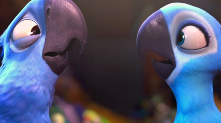 Guacamayos azules en la película Río Guacamayos azules en la película Río