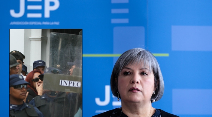 Enilce López, La Gata (izq) y Patricia Linares, presidenta de la JEP (der)