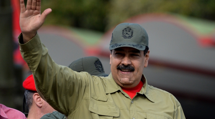Nicolás Maduro en un desfile militar, el 13 de abril de 2018