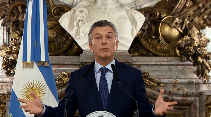 Mauricio Macri, presidente de Argentina Mauricio Macri, presidente de Argentina, en alocución desde la Casa Rosada, en Buenos Aires