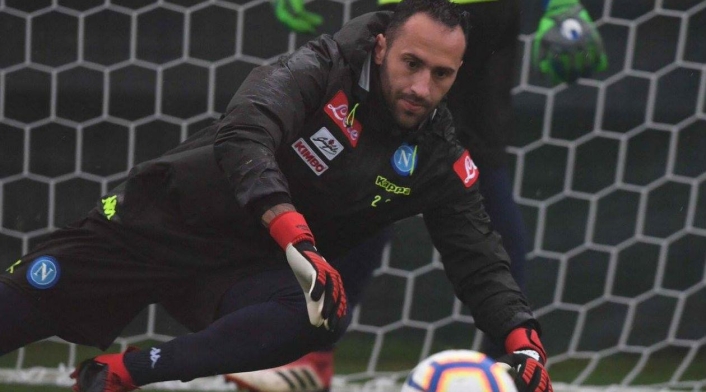 David Ospina, portero del Napoli, en entrenamiento David Ospina, portero del Napoli, en entrenamiento