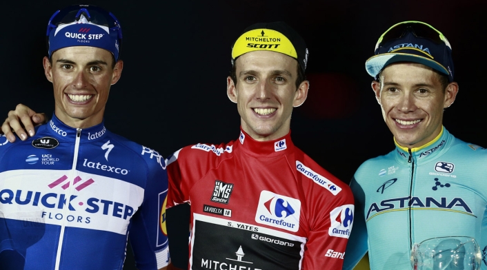 Podio Vuelta a España 2018: Enric Mas, Simon Yates y Miguel Ángel López