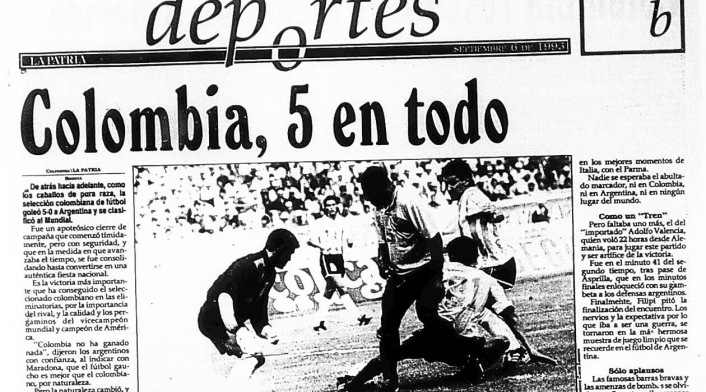 El diario La Patria y las reacciones por el triunfo de Colombia ante Argentina 5-0